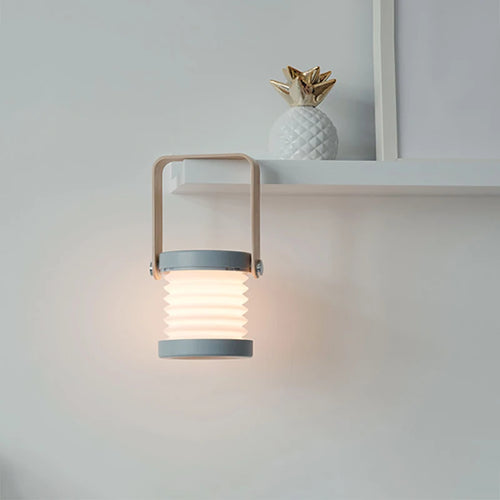 Creative wooden handle portable lantern lamp telescopic folding led table lamp charging night light reading lamp