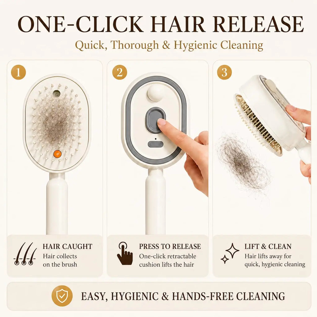Aoifn Electric Spray Hair Brush, Air Cushion Massage Comb with Red Light, Cordless Detangling Steam Brush for Frizz Control