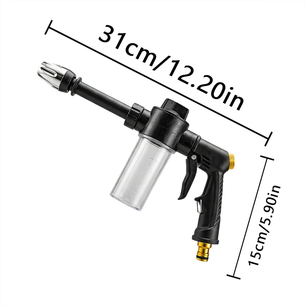 High Pressure Car Washing Spray Gun with Foam Bottle – Multi-Function Water Gun, Suitable for Pets, Motorcycles, and Gardens