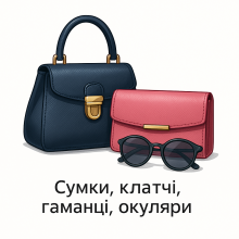Сумки, клатчі, гаманці, окуляри