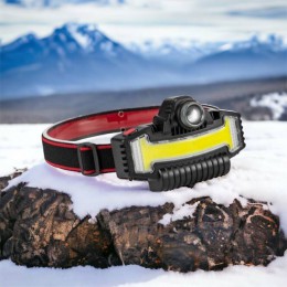 Налобний ліхтарик Bailong BL-W685-LTS+COB+RGB, 5 режимів, водостійкий, ударостійкий, USB кабель Type-c