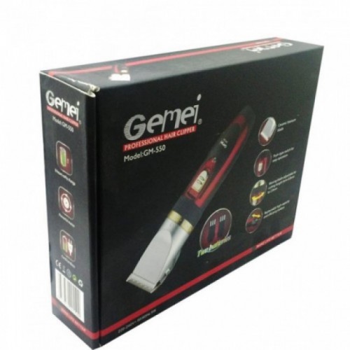 Професійна машинка для стрижки волосся GEMEI GM-550 з двома акумуляторами, Бритва триммер для бороди