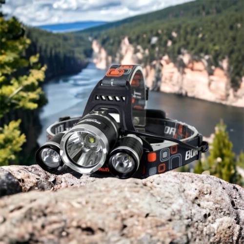 Ліхтар Police 3000-T6+2XPE (2х18650, 5 режимів, Zoom, 1500 люмен), Налобний ліхтар з лінзою