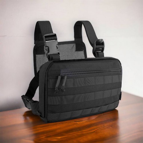 Тактична нагрудна сумка з Cordura 1000D, розгрузка чоловіча чорна