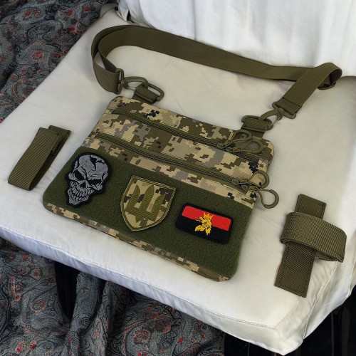 Сумка-кобура піксель камуфляж, тактична чоловіча наплічна сумка з тканини кордури AOR -1