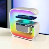 Нічний акумуляторний RGB G3 з бездротовою зарядкою 15W і Bluetooth колонкою 3W Настільна смарт лампа