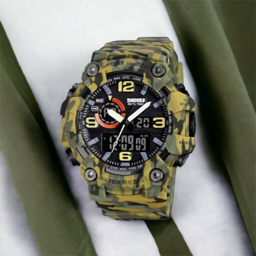 Годинник наручний чоловічий SKMEI 1520CMGN CAMO GREEN, годинник військовий чоловічий, для військовослужбовців. Колір: камуфляж