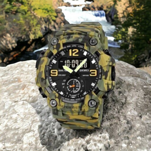 Годинник наручний чоловічий SKMEI 1965CMGN CAMO GREEN, військовий чоловічий наручний годинник зелений. Колір: камуфляж
