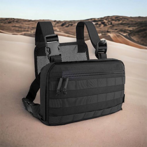 Тактична нагрудна сумка з Cordura 1000D, розгрузка чоловіча чорна