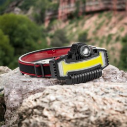 Налобний ліхтарик Bailong BL-W685-LTS+COB+RGB, 5 режимів, водостійкий, ударостійкий, USB кабель Type-c