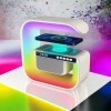 Нічний акумуляторний RGB G3 з бездротовою зарядкою 15W і Bluetooth колонкою 3W Настільна смарт лампа