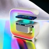 Нічний акумуляторний RGB G3 з бездротовою зарядкою 15W і Bluetooth колонкою 3W Настільна смарт лампа