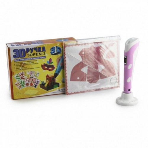 3D ручка Smart 3D Pen 2 c LCD дисплеєм, 3D ручка для розвитку уваги. Колір: рожевий