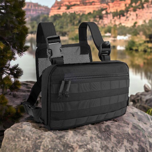 Тактична нагрудна сумка з Cordura 1000D, розгрузка чоловіча чорна