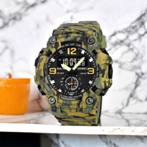Годинник наручний чоловічий SKMEI 1965CMGN CAMO GREEN, військовий чоловічий наручний годинник зелений. Колір: камуфляж