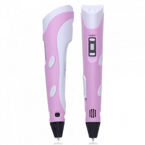 3D ручка Smart 3D Pen 2 c LCD дисплеєм, 3D ручка для розвитку уваги. Колір: рожевий