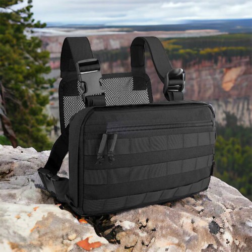 Тактична нагрудна сумка з Cordura 1000D, розгрузка чоловіча чорна
