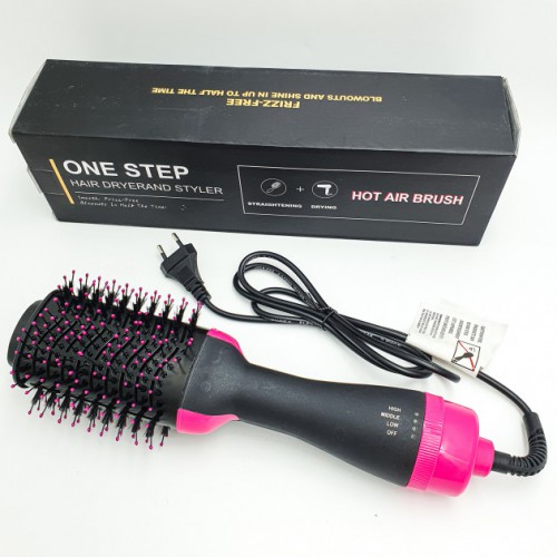 Фен Щітка гребінець 3в1 One step Hair Dryer 1000 Вт 3 режими випрямляч для укладання волосся стайлер з функцією іонізації