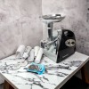 М'ясорубка Rainberg RB-675 3800 Вт із соковижималкою, м'ясорубка електрична метал. Колір: чорний