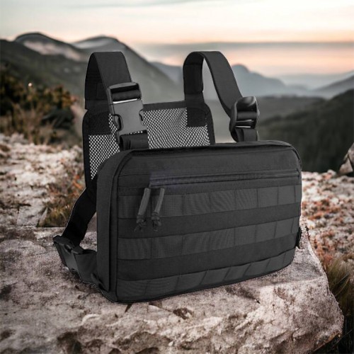 Тактична нагрудна сумка з Cordura 1000D, розгрузка чоловіча чорна