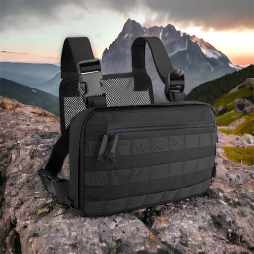 Тактична нагрудна сумка з Cordura 1000D, розгрузка чоловіча чорна