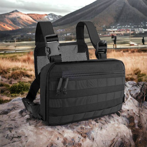 Тактична нагрудна сумка з Cordura 1000D, розгрузка чоловіча чорна