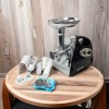 М'ясорубка Rainberg RB-675 3800 Вт із соковижималкою, м'ясорубка електрична метал. Колір: чорний