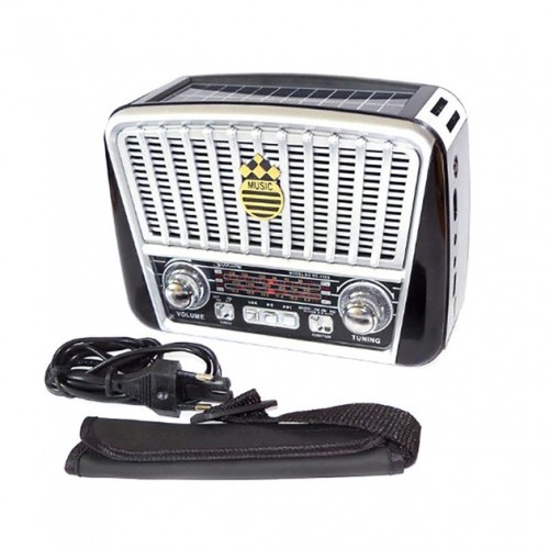 Радіоприймач Golon RX-455S USB / акумулятор сонячна панель FM радіо з mp3 програвачем. Колір: Сірий