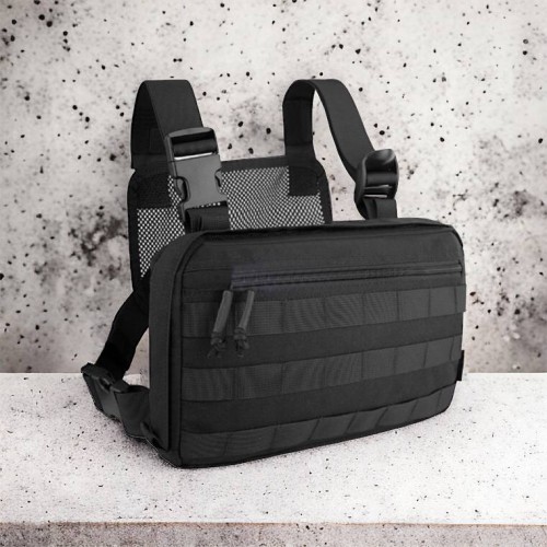 Тактична нагрудна сумка з Cordura 1000D, розгрузка чоловіча чорна