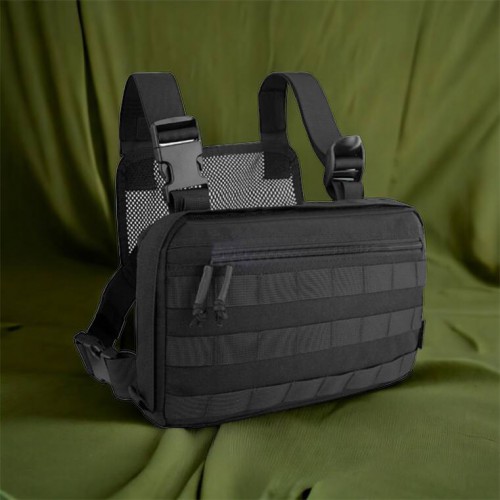 Тактична нагрудна сумка з Cordura 1000D, розгрузка чоловіча чорна