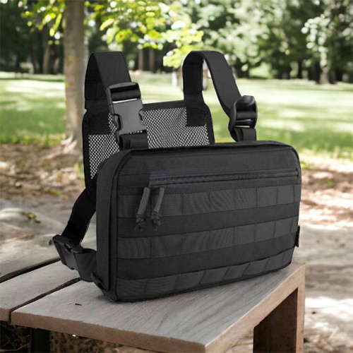 Тактична нагрудна сумка з Cordura 1000D, розгрузка чоловіча чорна