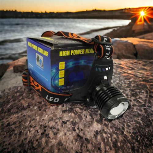 Ліхтар налобний Police BL-2189 T6 (MicroUSB), універсальний, з оптичним зумом, водонепроникний ліхтар
