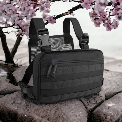 Тактична нагрудна сумка з Cordura 1000D, розгрузка чоловіча чорна