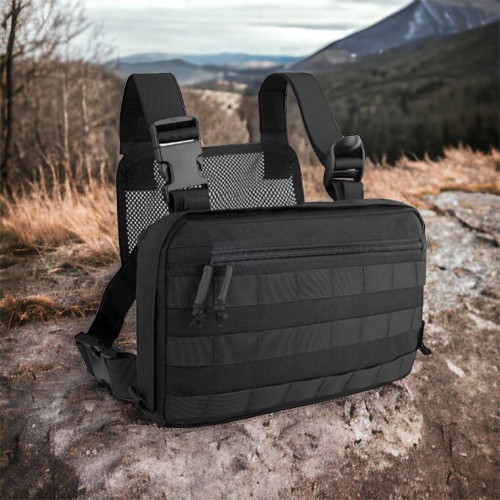 Тактична нагрудна сумка з Cordura 1000D, розгрузка чоловіча чорна