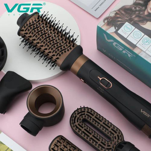 Фен стайлер для укладання та завивки волосся VGR V-491 6 в 1, Professional, 1000 Вт, Фен з насадками
