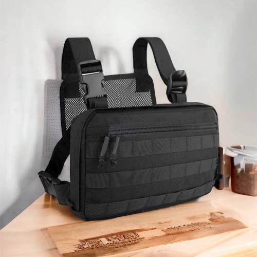 Тактична нагрудна сумка з Cordura 1000D, розгрузка чоловіча чорна