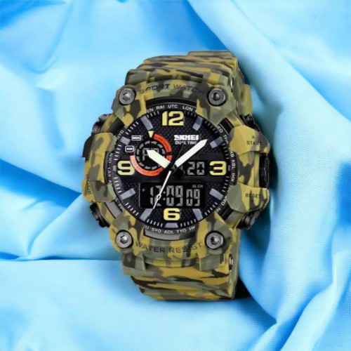 Годинник наручний чоловічий SKMEI 1520CMGN CAMO GREEN, годинник військовий чоловічий, для військовослужбовців. Колір: камуфляж