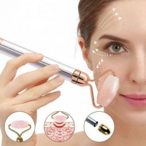 Масажер ролик електричний для особи Facial Roller Massager. Колір бежевий