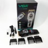 Машинка для стрижки волосся та бороди професійна VGR V-699 з насадками та LED дисплеєм. Колір: чорний