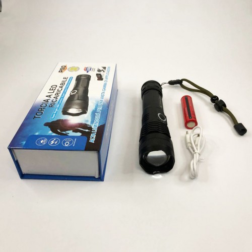 Ліхтар ручний Police X71A-HP50, ЗУ micro USB, 1x18650/3xAAA, zoom, індикація заряду, якісний ліхтарик