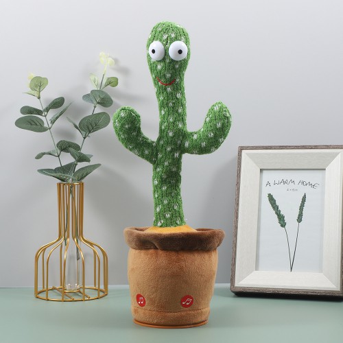 Танцюючий кактус співаючий 120 пісень з підсвічуванням Dancing Cactus TikTok іграшка Повторюшка кактус
