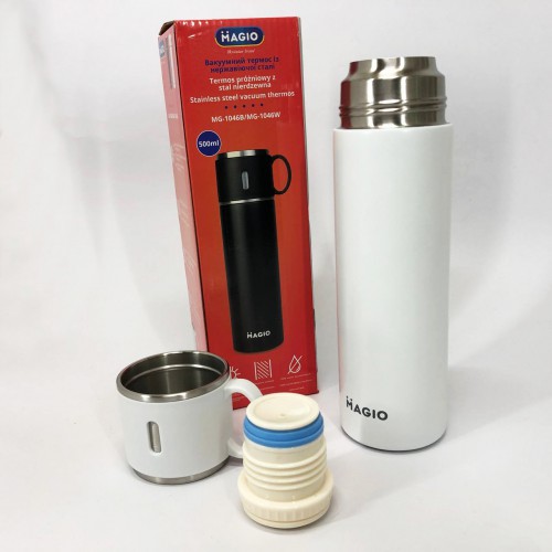 Термос MAGIO MG-1046W 0.5 л, Красивий невеликий термос, Термокухоль для дітей, Фляга для пікніка