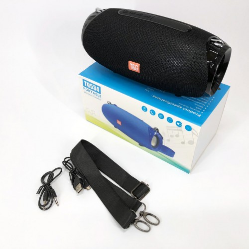 Портативна колонка Bluetooth TG534 SD IPX5 з ремінцем, акумуляторна колонка для музики. Колір: чорний