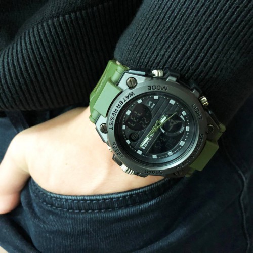 Годинник наручний чоловічий SKMEI 2031AG ARMY GREEN, годинник тактичний протиударний. Колір: зелений