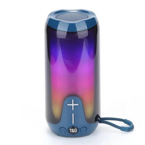Bluetooth-колонка TG651 з RGB ПІДСВІТКОМ, акумуляторна колонка для музики, для вечірки. Колір: синій