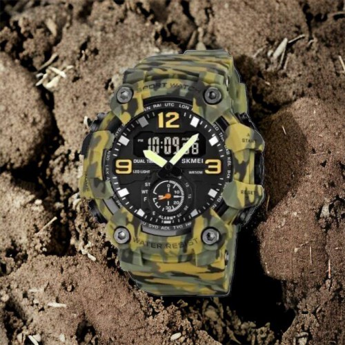 Годинник наручний чоловічий SKMEI 1965CMGN CAMO GREEN, військовий чоловічий наручний годинник зелений. Колір: камуфляж