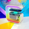 Нічний акумуляторний RGB G3 з бездротовою зарядкою 15W і Bluetooth колонкою 3W Настільна смарт лампа