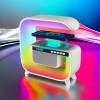 Нічний акумуляторний RGB G3 з бездротовою зарядкою 15W і Bluetooth колонкою 3W Настільна смарт лампа