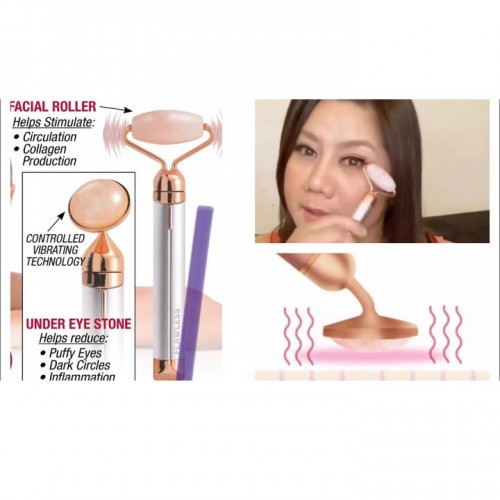 Масажер ролик електричний для особи Facial Roller Massager. Колір бежевий