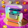 Нічний акумуляторний RGB G3 з бездротовою зарядкою 15W і Bluetooth колонкою 3W Настільна смарт лампа